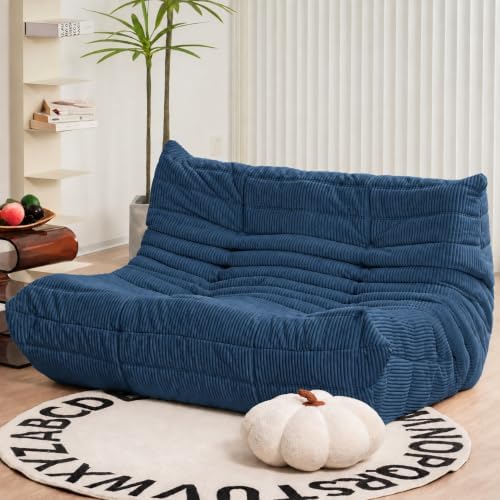 N&V Fireside Loveseat, Mid Century Armless Twin Size Floor Sofa, Soft Premium by NV