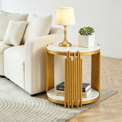 2-Tier Faux Marble End Table - Image 6