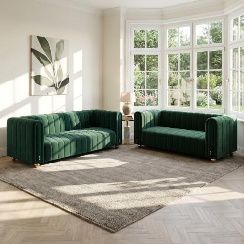 81" Velvet Sofa Mid Century Modern Couch - Image 5