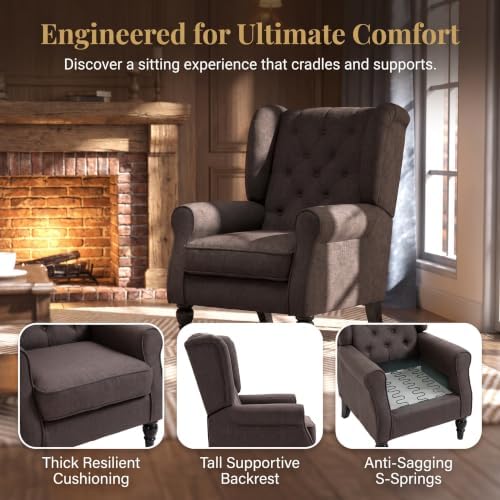 NicBex Tufted Wingback Accent Manual Single Lounge Recliner Chair - Image 6