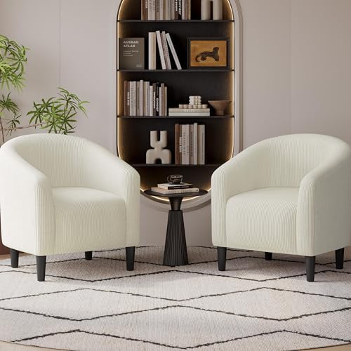 Yaheetech Compact Corduroy Accent Chairs Set of 2 - Image 4