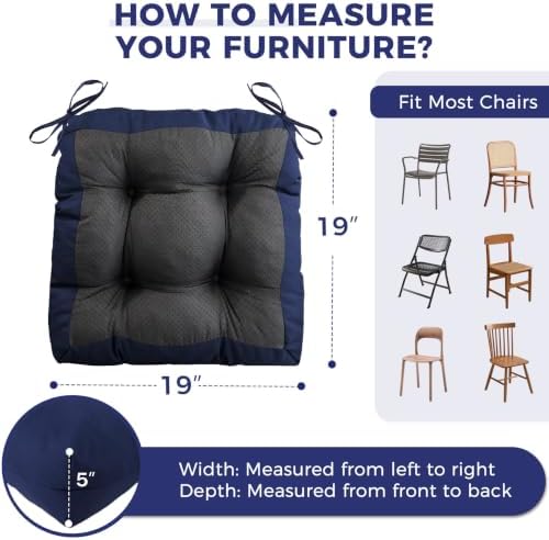 IASEAHK Outdoor Chair Cushions Set of 2, Waterproof Outdoor Seat Cushions - Image 2