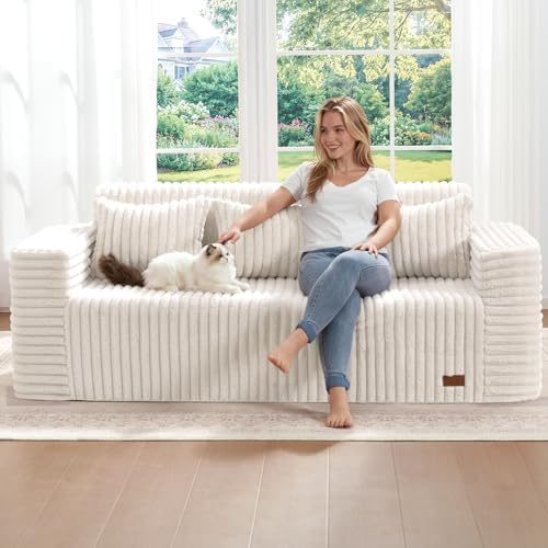 ZurNesfure Sofa Couch 3-Seater Boneless Sofa by ZurNesfure
