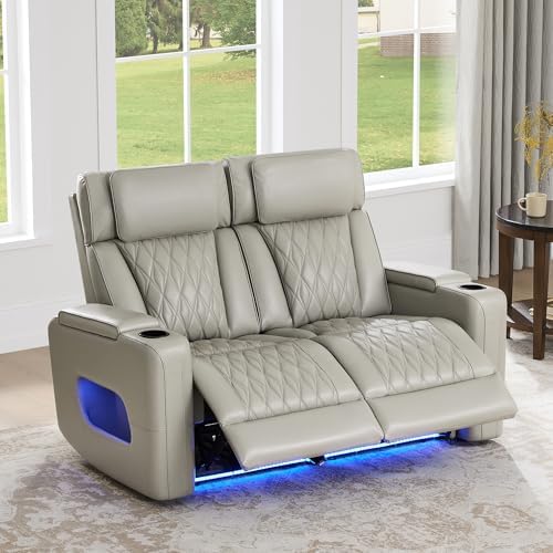 Watson & Whitely Genuine Leather Power Reclining Loveseat by WatsonWhitely