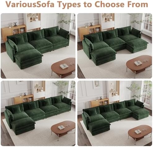 mikibama Luxury 2 Piece Cloud Couches Set, Modern Upholstered Chenille 3 Seater - Image 7