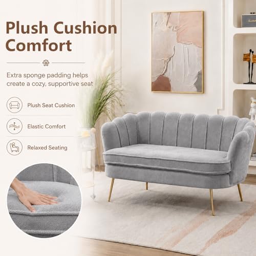 Anwickjeff 59" Wide Modern Boucle Loveseat 2-Seater Sofa - Image 4