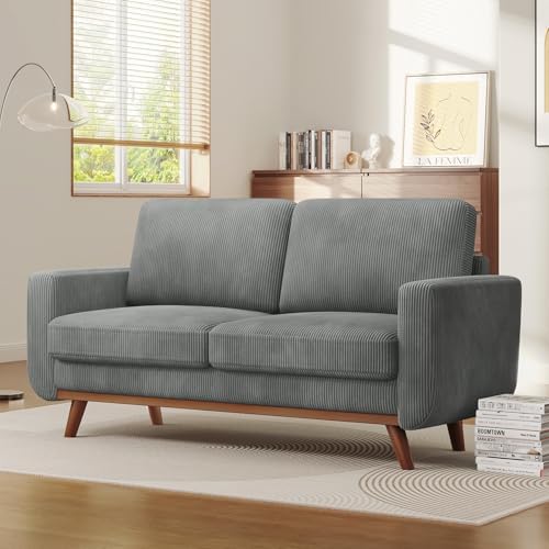 Vesgantti 68" Loveseat Sofa Dark Gray, Comfy Corduroy Couch - Image 6