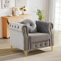 JEEOHEY Mid Century Modern Chesterfield Sofa Chair, Upholstered Button Tufted by JEEOHEY
