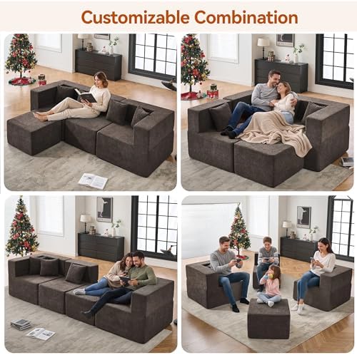 MONVANE 103" L-Shaped Modular Sectional Sofa - Image 4