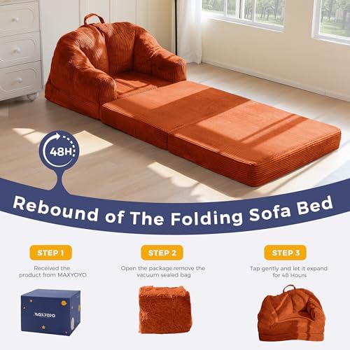 MAXYOYO Folding Sofa Bed with Backrest, Boneless Fold Out Couch with Handle - Image 6