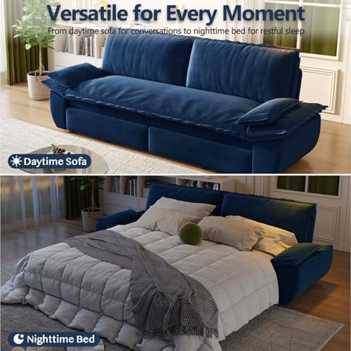 70.1" Sleeper Sofa Bed Queen Size, Pull Out Convertible Velvet Couch - Image 5