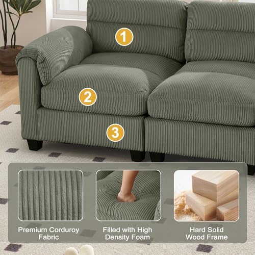 HAOMARKETS Corduroy Sofa Set, Upholstered Armchair - Image 4