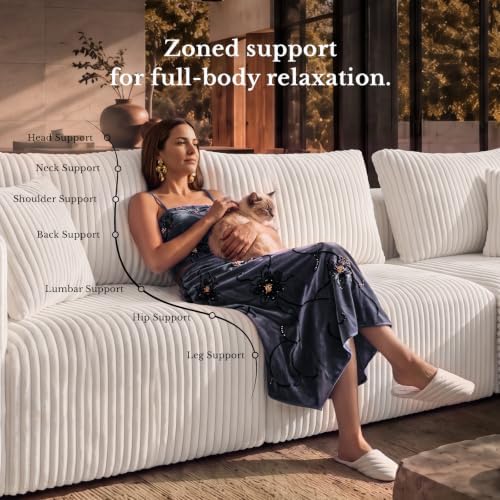 Maywish Modular Boneless Couch 141'', Sectional Sofa - Image 6