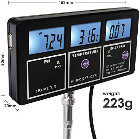 5-in-1 Water Quality Multi-Parameter PH EC CF TDS Temperature Test Meter - Image 5