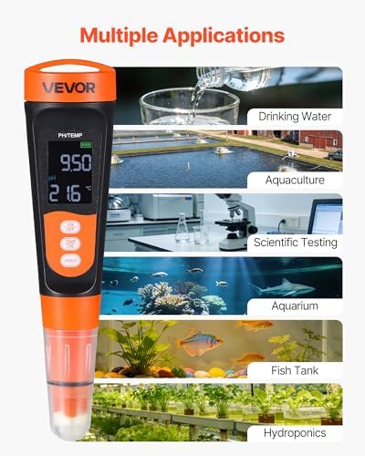VEVOR pH Meter, 0-14 pH Range, IP68 Waterproof Probe, Pocket Tester Kit - Image 6