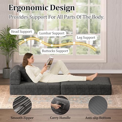 Futon Sofa Bed Modular Loveseat Sleeper Folding Pull Out Couch - Image 3