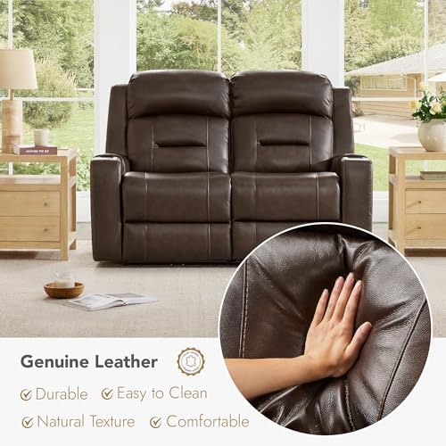 Watson & Whitely Genuine Leather Lay Flat Power Reclining Loveseat - Image 5