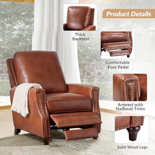 HULALA HOME Genuine Leather Manual Recliner - Image 5
