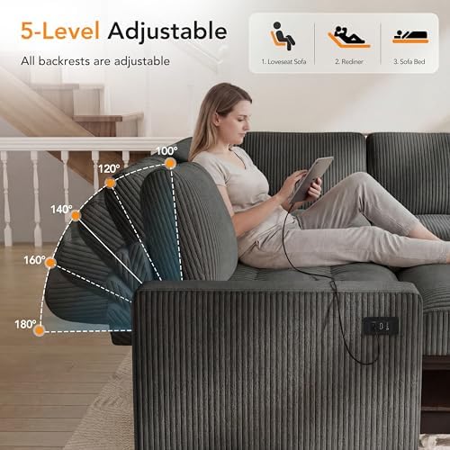 Vipbear Pull Out Sofa Bed Sectional Sleeper Sofa - Image 4