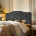 Furpopup Linen Queen Size Headboard Only, Upholstered Wall Mount, Dark Gray by Furpopup
