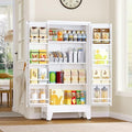 GAIOUS Metal Kitchen Pantry Cabinet, Food Storage Cabinets White Cupboard by GAIOUS