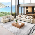 SUNSHINE VALLEY 2-Piece Sofa Set, Loveseat & 3-Seat Couch, Chenille White by SUNSHINEVALLEY