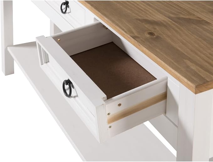 OS Home and Office Furniture Cottage Series Wood Hall Table in Corona Snow - Image 5