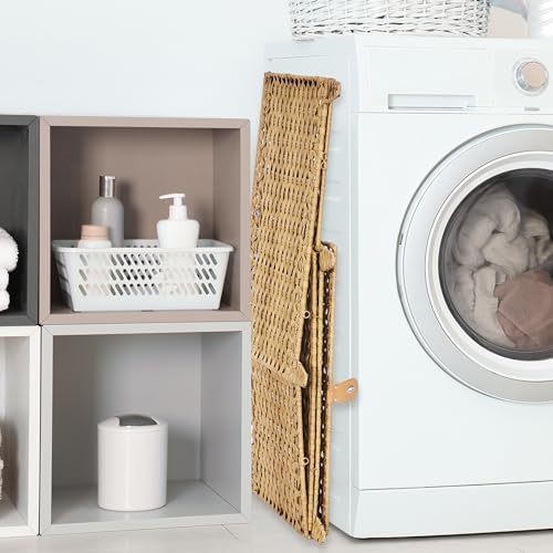 Wicker Storage Basket with Lid, 160L Shelf Basket with Removable Liner Bag - Image 6