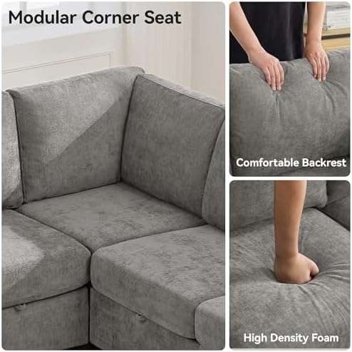 104'' V Shaped Modular Sofa, Sectional Couch - Image 5