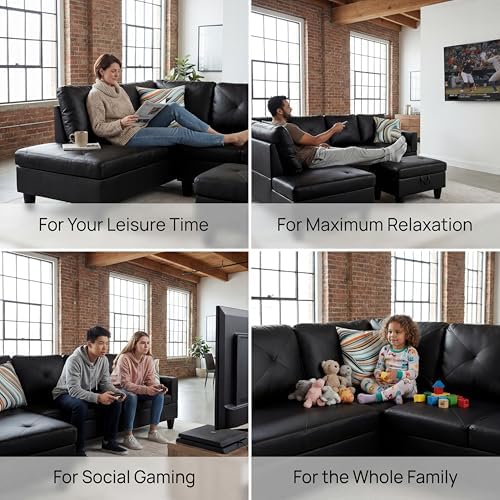 Faux Leather Sectional Couches for Living Room - Image 7