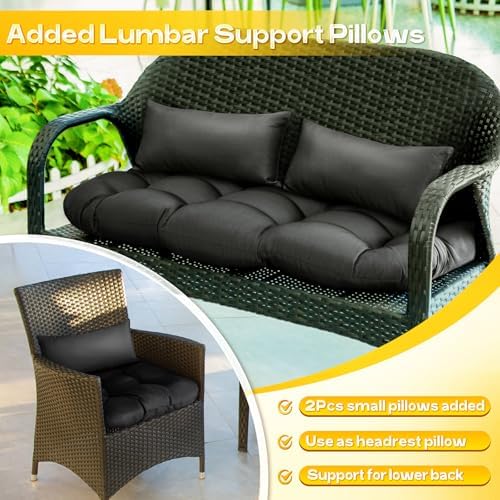 MAGIC ELEPHANT Wicker Chair Cushions, Indoor Outdoor Memory Foam Wicker - Image 4