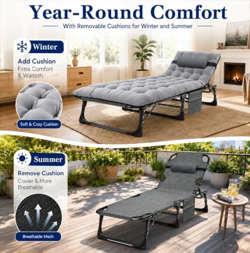 MOPHOTO 5-Position Folding Chaise Lounge Chair - Image 4