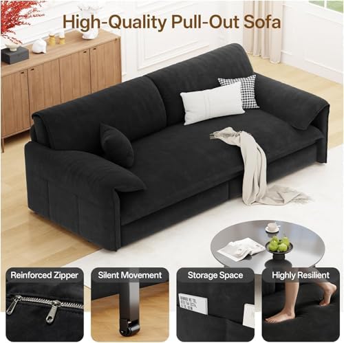 66" Futon Sofa Bed Queen Size, 3-in-1 Convertible Sleeper Sofa - Image 4