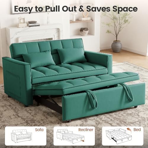 Sleeper Sofa Bed with Adjustable Backrest & Side Pockets - Image 6