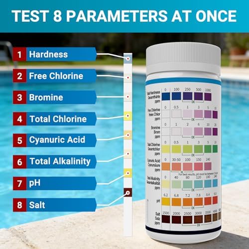 2026 Salt Water 8-in-1 Pool Test Strips Kit | 150 Strips Pool Salt Test Strips - Image 2
