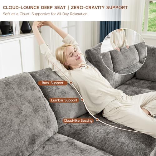 117.5" Oversized Boneless Sleeper Couch, Deep Seat Modular Sectional Sofa Bed - Image 4