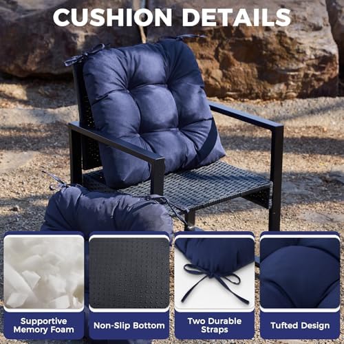 IASEAHK Outdoor Chair Cushions Set of 2, Waterproof Outdoor Seat Cushions - Image 3