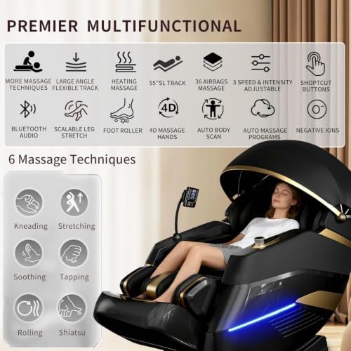 2026 Upgrade Massage Chair sleeping pod Full Body, Zero Gravity 3D SL-Track - Image 4