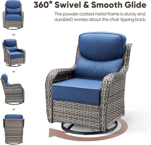 Swivel Patio Chairs sofa Set of 7 - Image 4