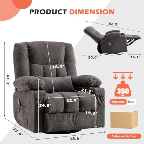 MAHOMICO Recliner Chair with Cup Holders - Image 2