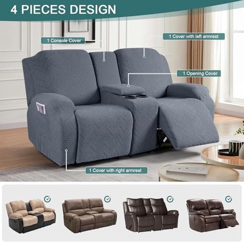 Ruaozz Stretch Loveseat Recliner Cover - Image 4