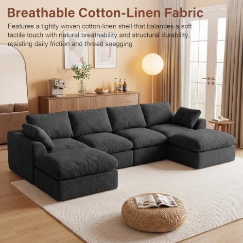 137" Cloud Couch Sectional Sofa - Image 6