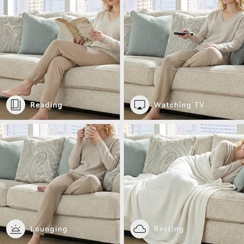 Signature Design by Ashley Deep Seat Chenille Sofa, No Assembly 3 Seater - Image 7
