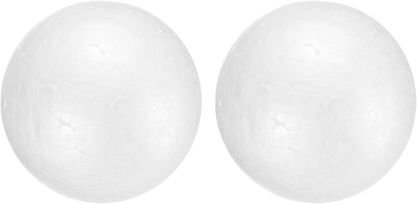 uxcell 2 Pcs White Foam Balls, 3.5 Inch Polystyrene Craft Foam Balls Solid Round Ball for Art, Household, DIY, Party Decorations