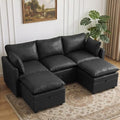 80" Black Faux Leather Storage 3 Seater Sofa by Abbrevi