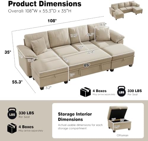 Ihanherry 108" Modular Sectional Sofa - Image 3