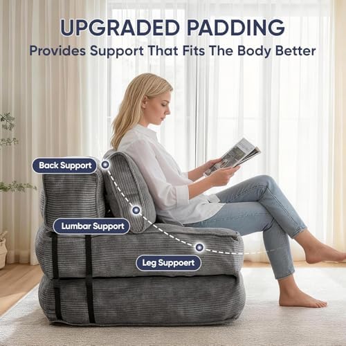 2 in 1 Folding Sofa Bed, Convertible Single Sleeper Chair - Image 6