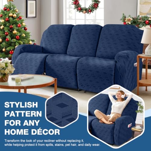 TAOCOCO Recliner Sofa Covers Stretch Reclining Couch Cover, Jacquard Recliner - Image 6
