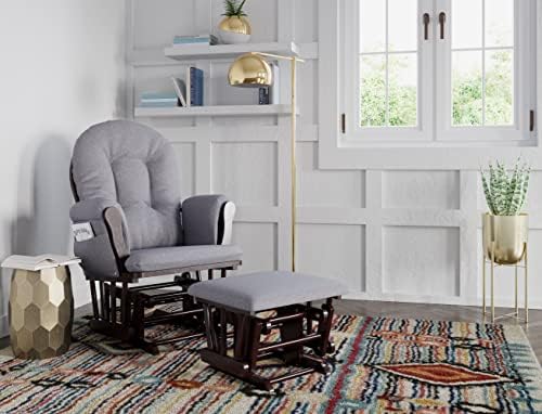Storkcraft Premium Hoop Glider & Ottoman, Espresso/Gray Swirl - Image 2