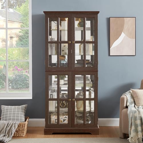 68" H Glass Curio Display Cabinet - Image 5